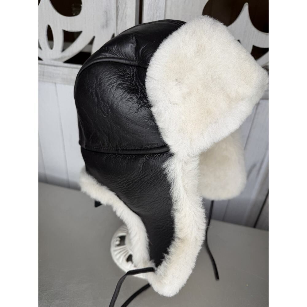 New! Zavelio Shearling Sheepskin Winter Fur Bucket Aviator Trapper Hat Large